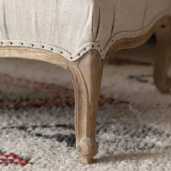 Graham & Green Benches & Ottomans|Ottomans & Benches<Aalis Natural Linen Ottoman