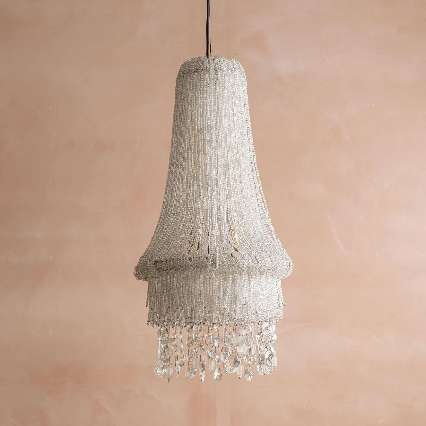Graham & Green Ceiling Lights & Chandeliers<Adara Clear Beaded Pendant Light