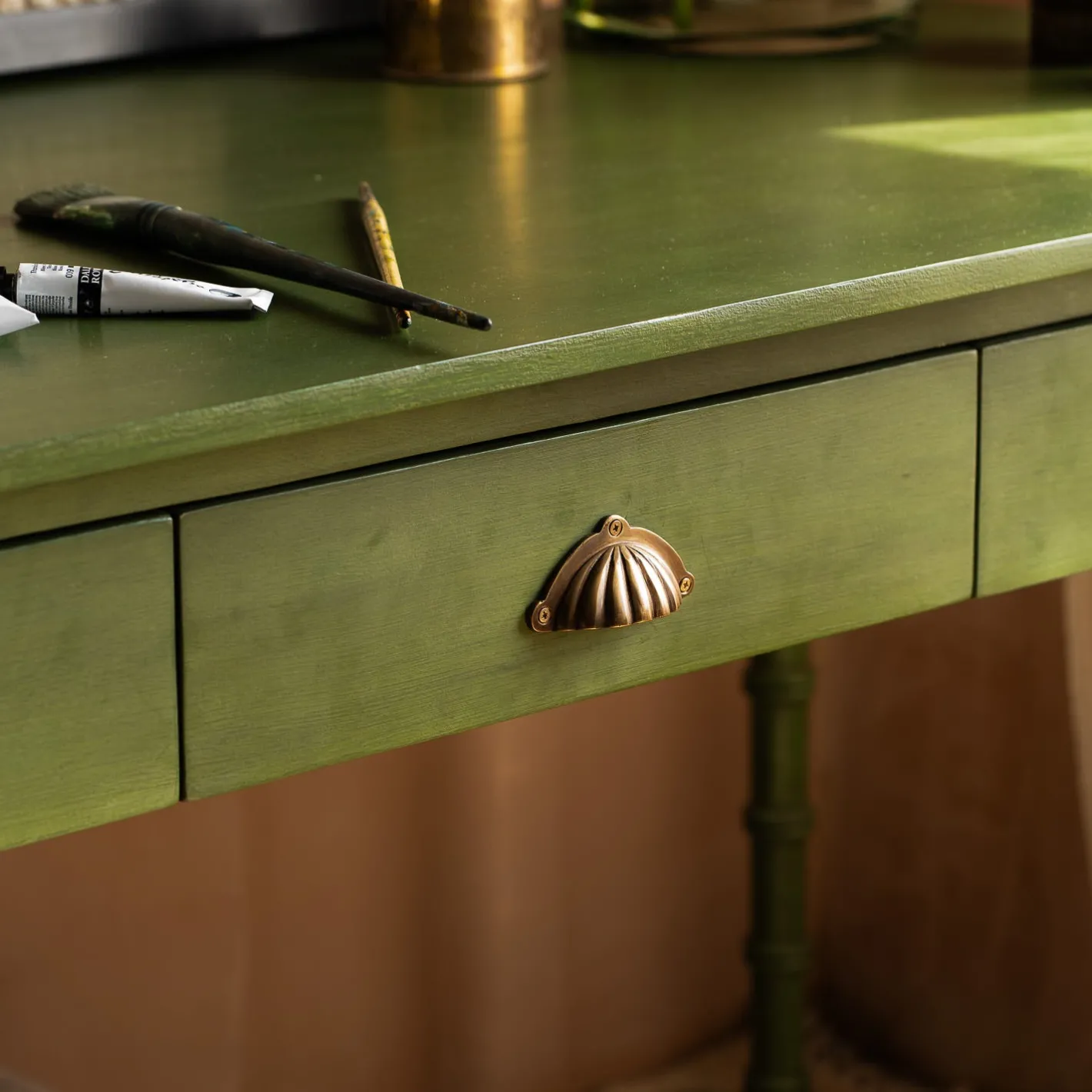 Graham & Green Desks<Alice Green Three Drawer Desk