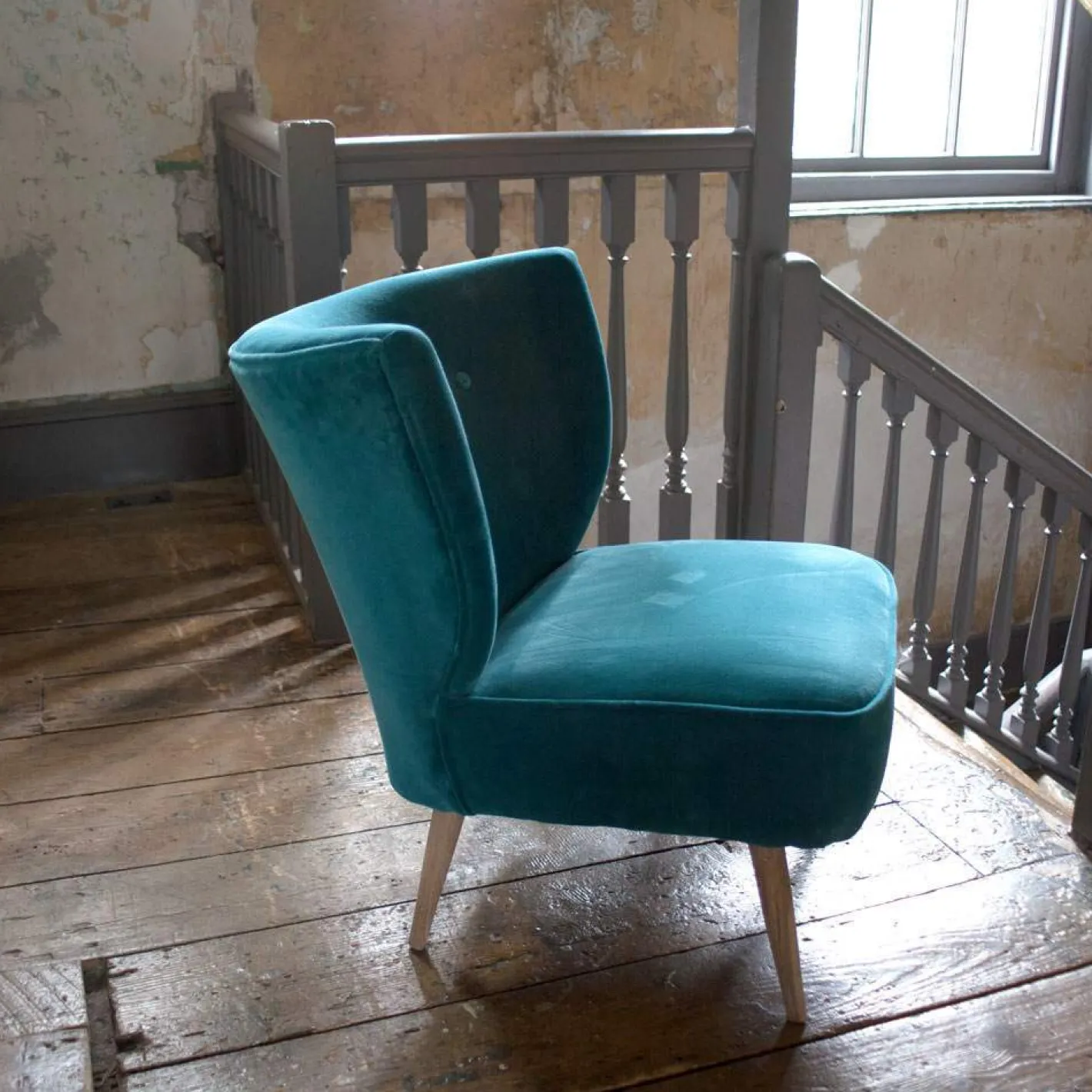 Graham & Green Cocktail Chairs<Alpana Teal Velvet Cocktail Chair