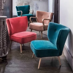 Graham & Green Cocktail Chairs<Alpana Teal Velvet Cocktail Chair