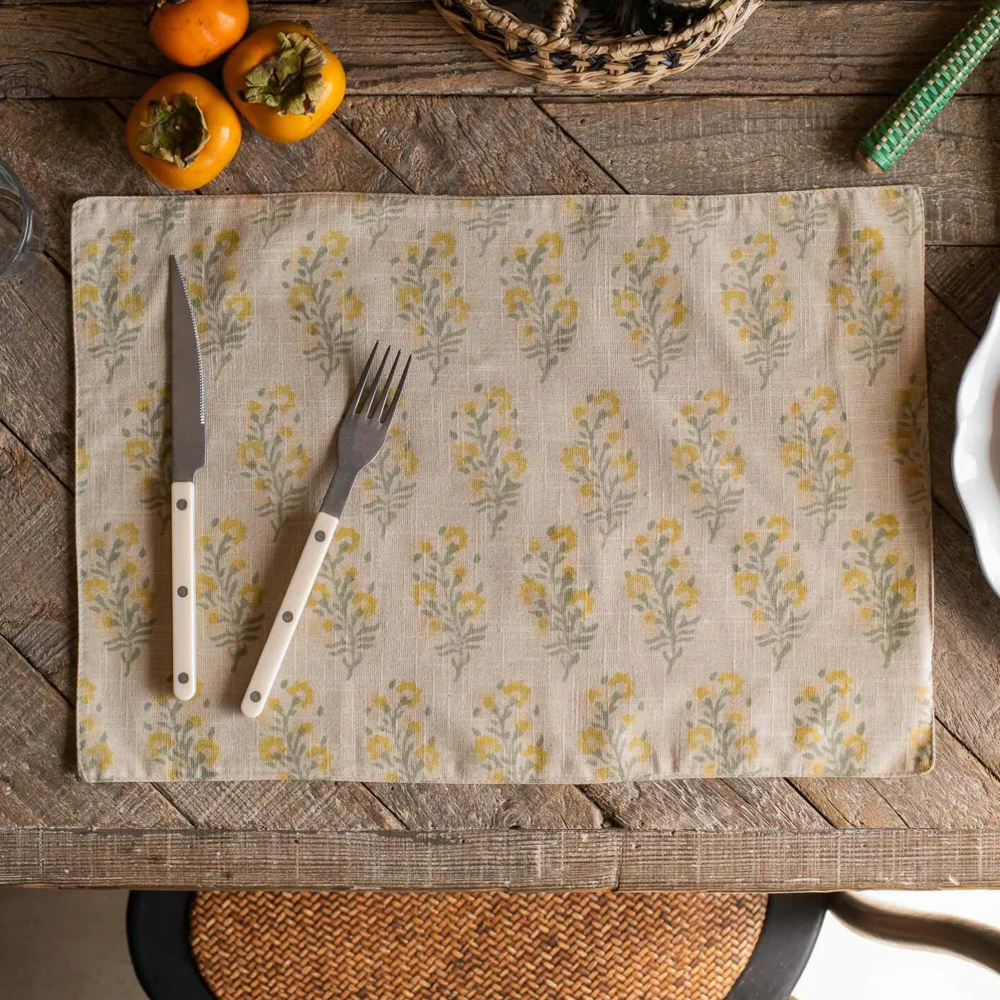 Graham & Green Kitchen Textiles|Placemats, Coasters & Trays<Amelia Block Printed Placemat