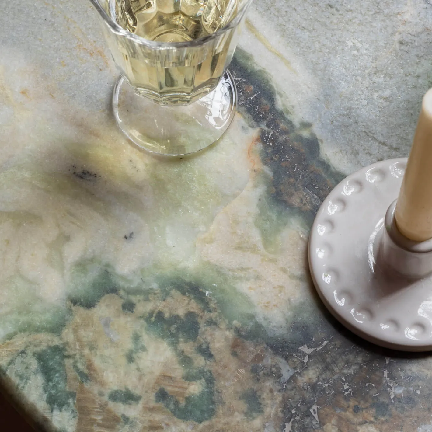 Graham & Green Side Tables<Anderson Marble and Black Mango Wood Side Table