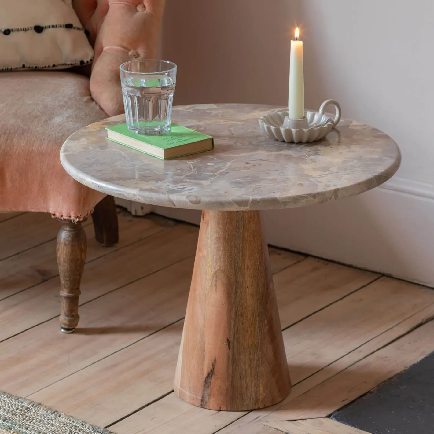Graham & Green Side Tables<Anderson Marble and Mango Wood Side Table