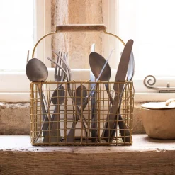 Graham & Green Outdoor Dining|Kitchen Accessories<Antique Brass Cutlery Holder