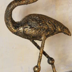 Graham & Green Candle Holders & Candles<Antique Brass Flamingo Candle Holder