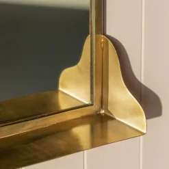 Graham & Green Bathroom Mirrors|Bathroom Mirrors<Antique Brass Mirror with Shelf
