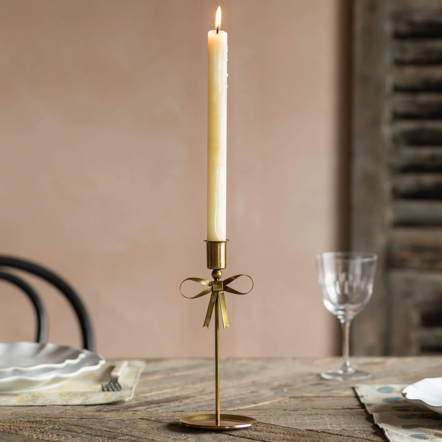 Graham & Green Candle Holders & Candles<Antique Brass Tall Candle Holder