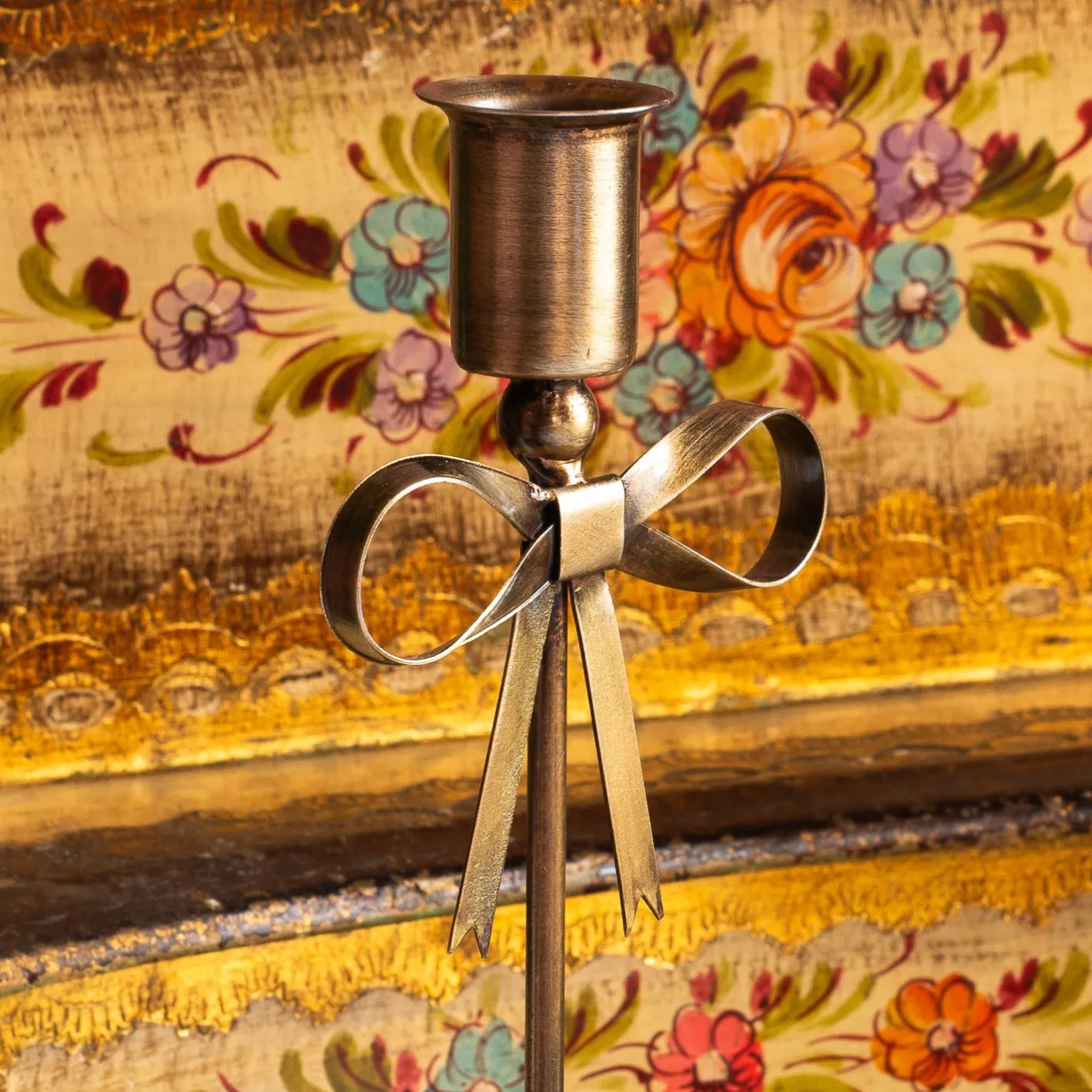 Graham & Green Candle Holders & Candles<Antique Brass Tall Candle Holder