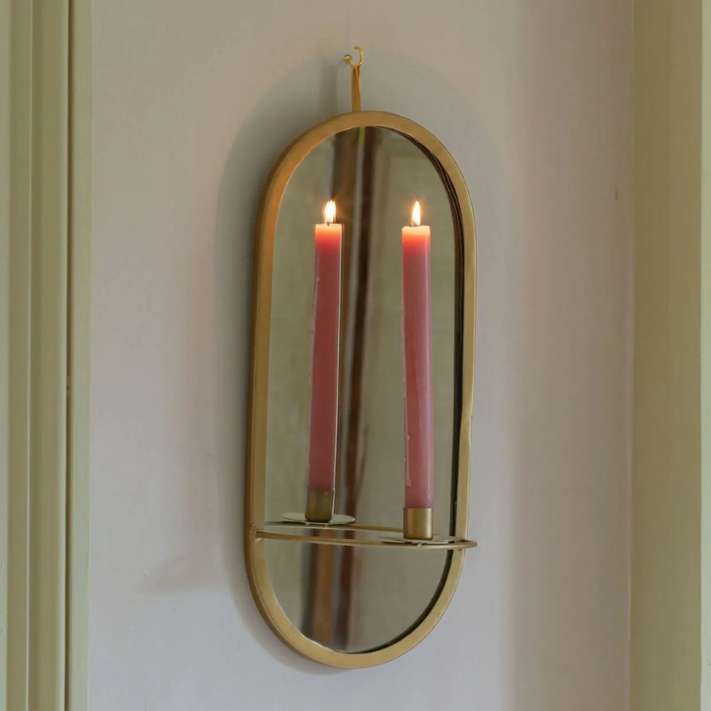 Graham & Green Candle Holders & Candles|Wall Mirrors<Antiqued Brass Mirror Candle Holder