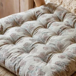 Graham & Green Seat Pads & Bed Rolls|Seat Pads & Bed Rolls<Antiqued Floral Block Printed Seat Pads