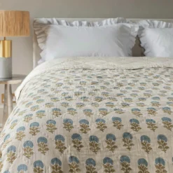 Graham & Green Quilts & Bedding<Antiqued Floral Block Printed Quilts