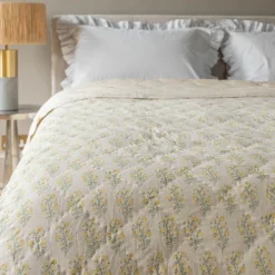 Graham & Green Quilts & Bedding<Antiqued Floral Block Printed Quilts
