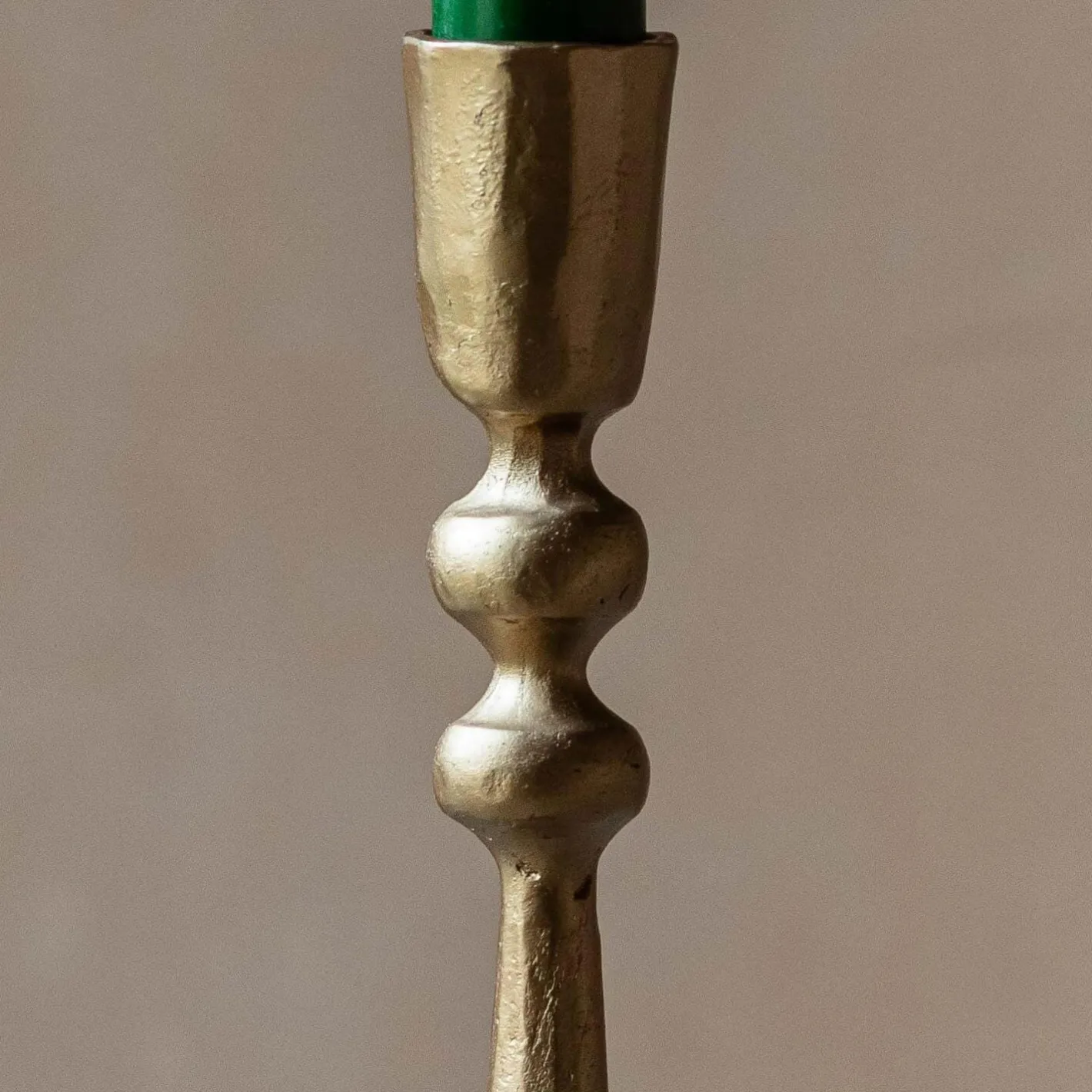 Graham & Green Candle Holders & Candles<Antiqued Gold Fluted Ball Candle Holder