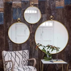 Graham & Green Bathroom Mirrors|Bathroom Mirrors<Antiqued Gold Pendant Mirrors