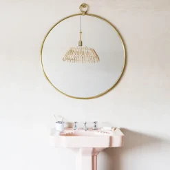 Graham & Green Bathroom Mirrors|Bathroom Mirrors<Antiqued Gold Pendant Mirrors