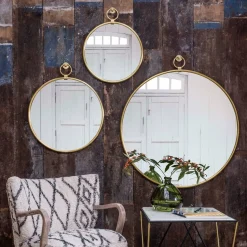 Graham & Green Bathroom Mirrors|Bathroom Mirrors<Antiqued Gold Pendant Mirrors