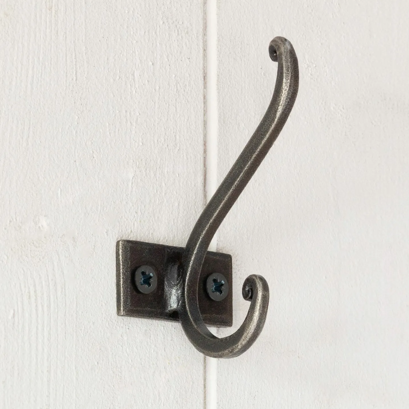 Graham & Green Coat Racks & Hooks<Antiqued Silver Iron Double Wall Hook