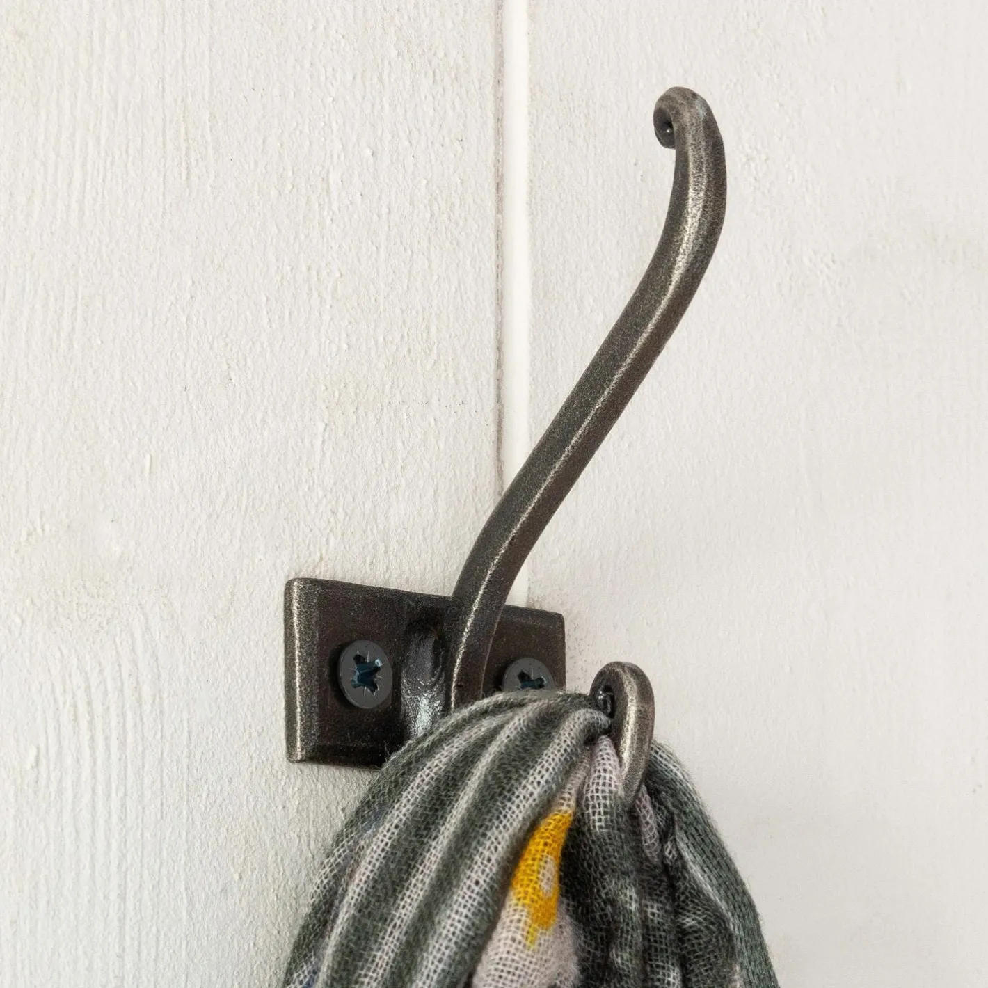 Graham & Green Coat Racks & Hooks<Antiqued Silver Iron Double Wall Hook
