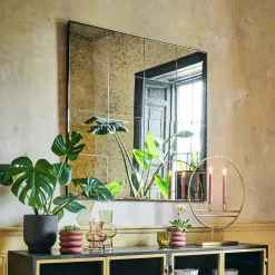 Graham & Green Overmantle Mirrors|Wall Mirrors<Antiqued Squares Wall Mirror