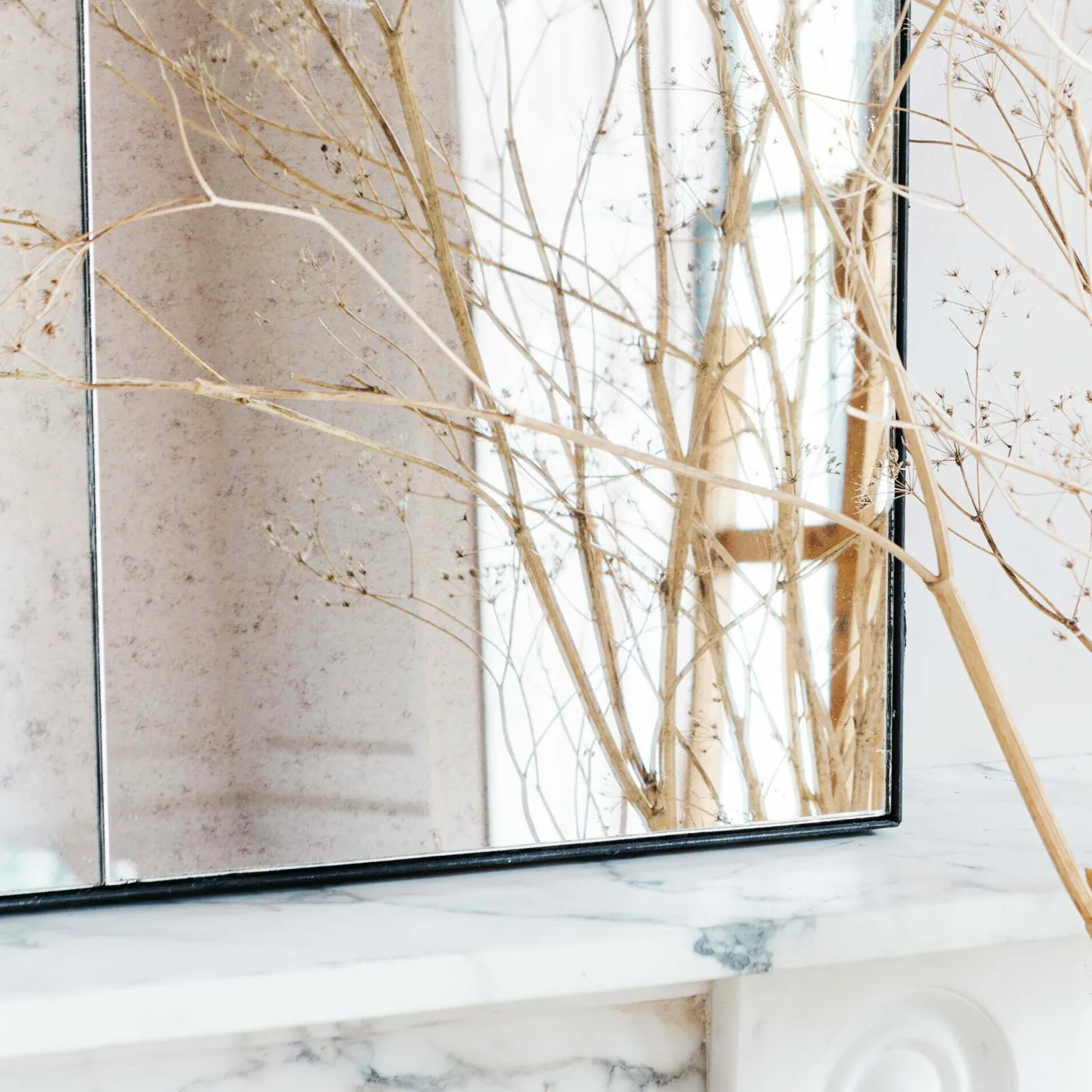 Graham & Green Overmantle Mirrors|Wall Mirrors<Antiqued Squares Wall Mirror