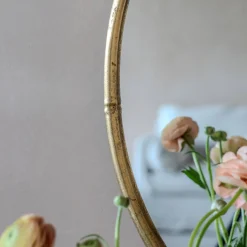 Graham & Green Round Mirrors|Wall Mirrors<Antique Gold Round Bamboo Wall Mirror
