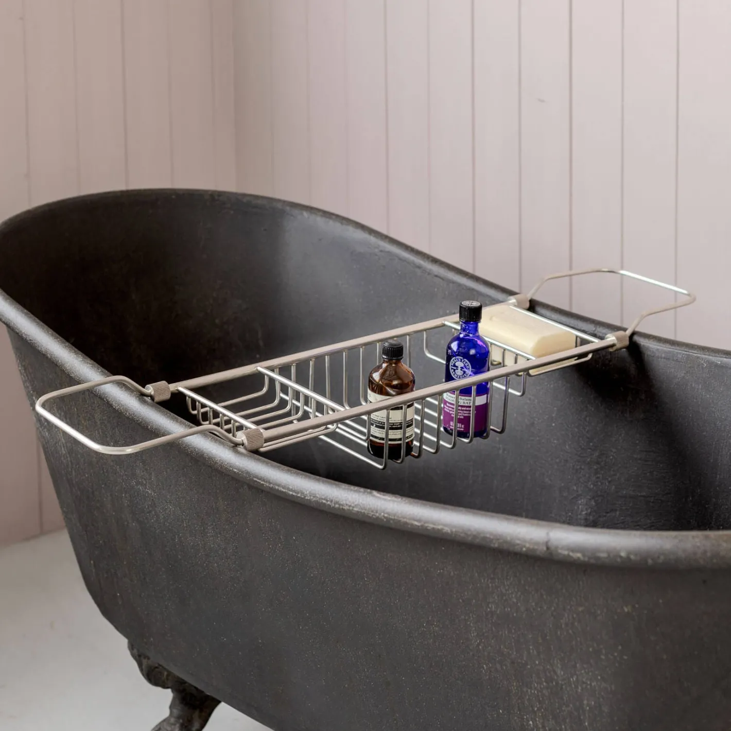 Graham & Green Bathroom Accessories<Antique Silver Over the Bath Tub Caddy