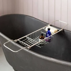 Graham & Green Bathroom Accessories<Antique Silver Over the Bath Tub Caddy
