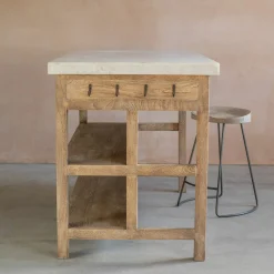 Graham & Green Kitchen Islands|Kitchen Islands And Larders<Aria Marble Topped Kitchen Breakfast Bar