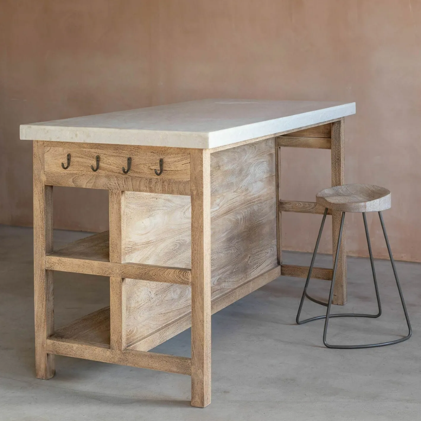 Graham & Green Kitchen Islands|Kitchen Islands And Larders<Aria Marble Topped Kitchen Breakfast Bar