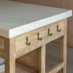 Graham & Green Kitchen Islands|Kitchen Islands And Larders<Aria Marble Topped Kitchen Breakfast Bar