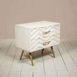 Graham & Green Bedside Tables<Ariella Chevron Large Bedside Table
