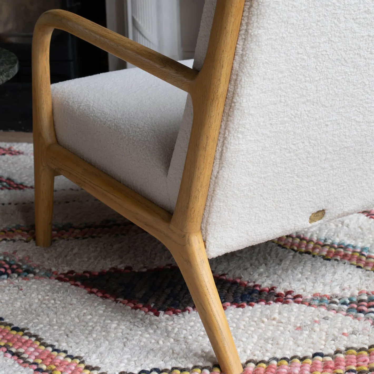 Graham & Green Armchairs<Ashton Chalk Bouclé Armchair