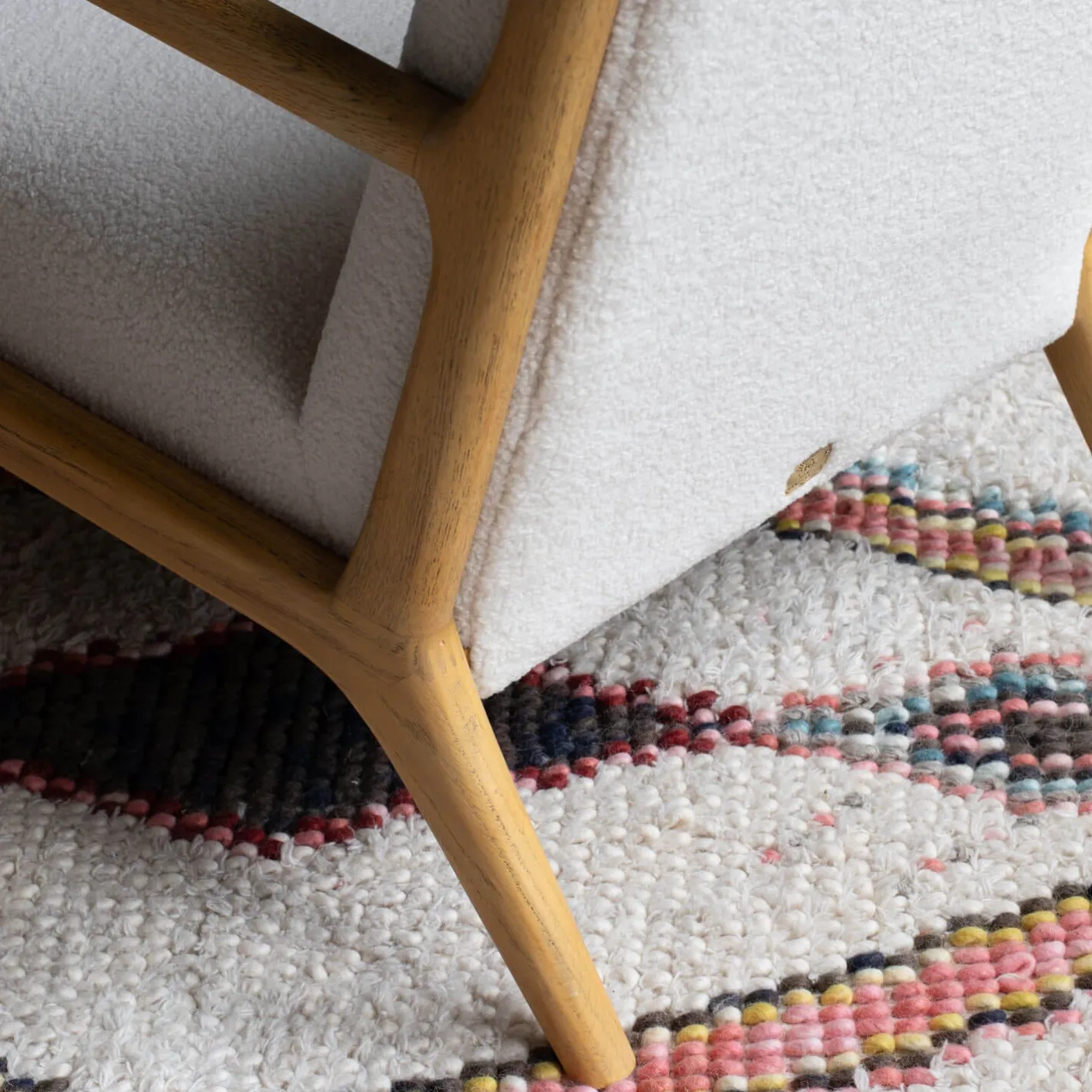 Graham & Green Armchairs<Ashton Chalk Bouclé Armchair