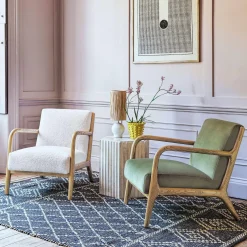 Graham & Green Armchairs<Ashton Chalk Bouclé Armchair