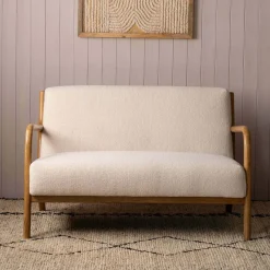 Graham & Green Ready To Go Sofas<Ashton Two Seater White Bouclé Sofa