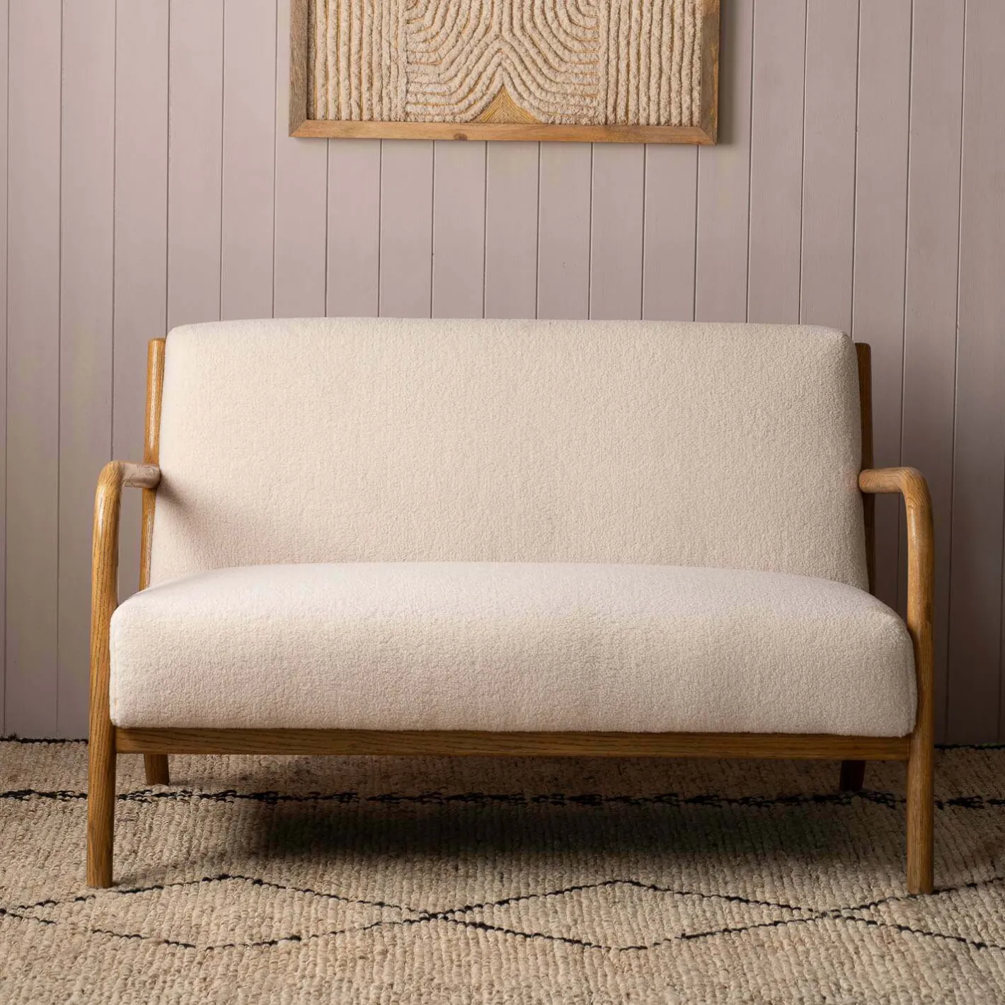 Graham & Green Ready To Go Sofas<Ashton Two Seater White Bouclé Sofa