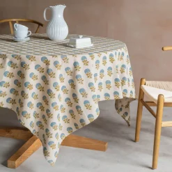 Graham & Green Table Cloths & Napkins|Table Cloths & Napkins<Asta Block Printed Tablecloths