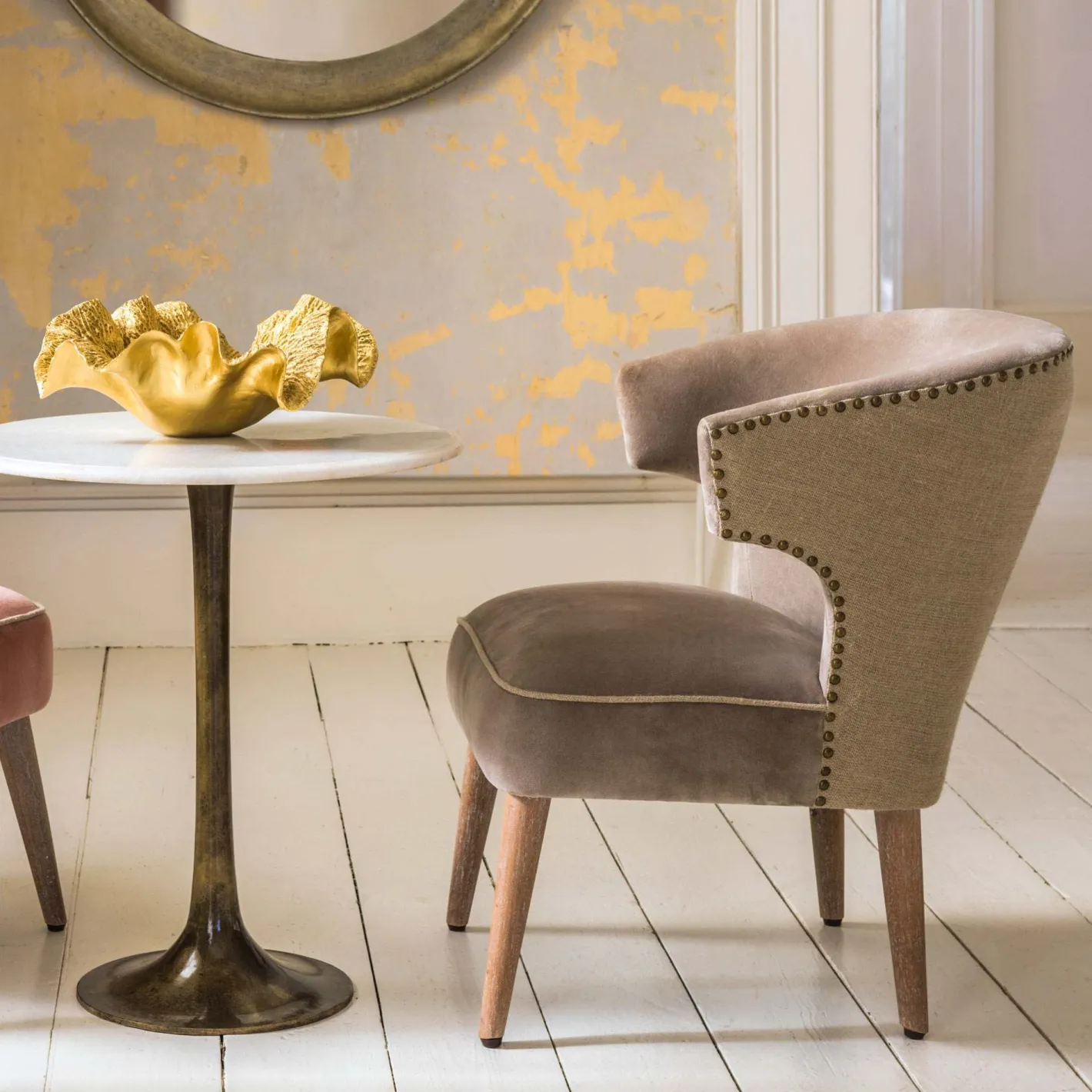 Graham & Green Armchairs<Audrey Silver Velvet Chair