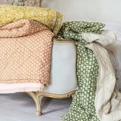 Graham & Green Quilts & Bedding<Ava Floral Block Printed Bed Quilt