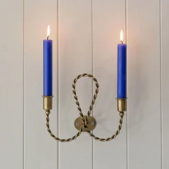 Graham & Green Candle Holders & Candles<Aveline Twisted Antiqued Brass Wall Sconce