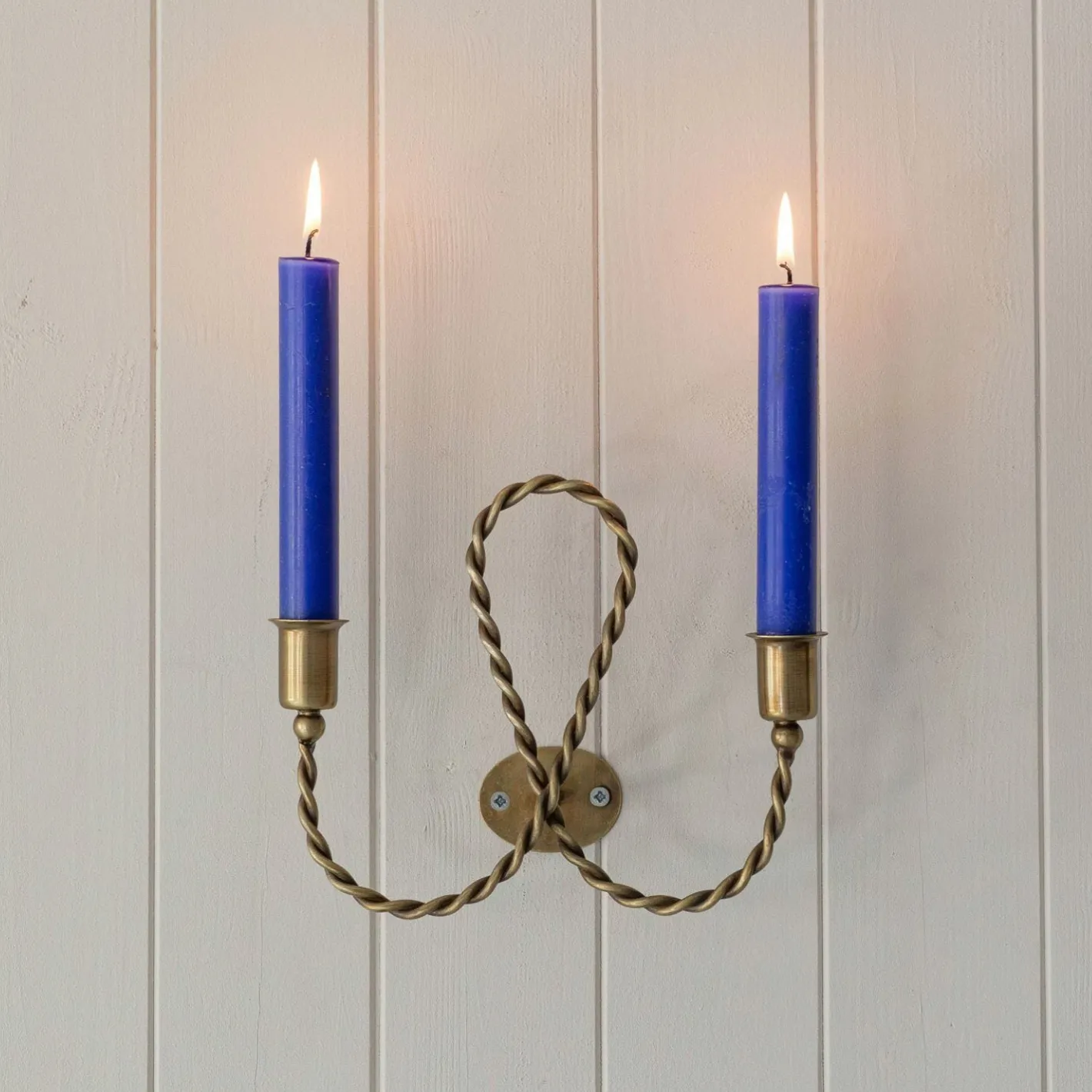 Graham & Green Candle Holders & Candles<Aveline Twisted Antiqued Brass Wall Sconce