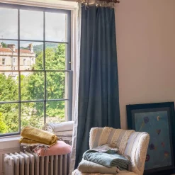 Graham & Green Curtains & Curtain Ties<Avocado Green Velvet Single Curtains