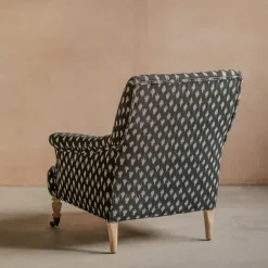Graham & Green Armchairs<Avree Black Ikat Armchair