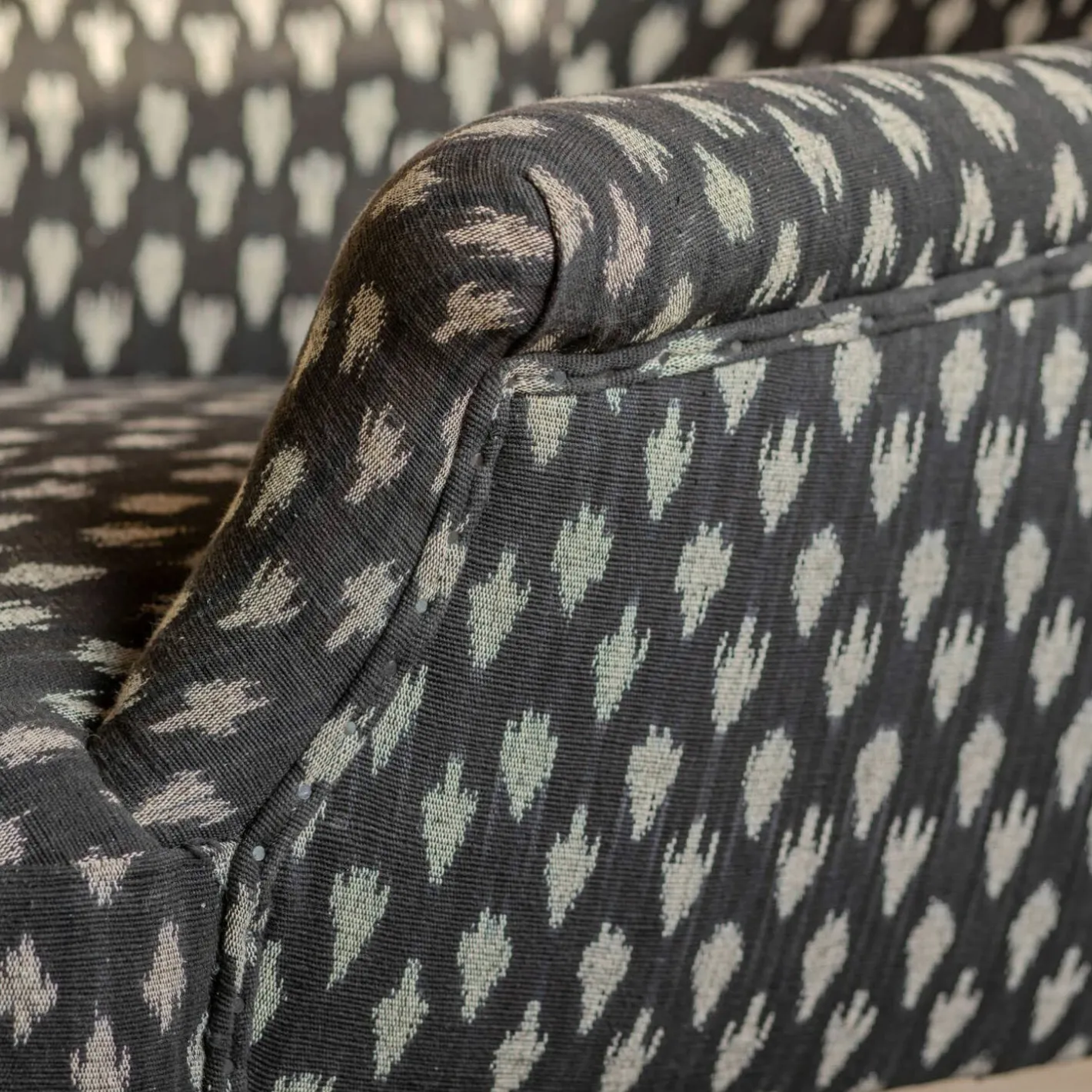 Graham & Green Armchairs<Avree Black Ikat Armchair