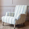 Graham & Green Armchairs<Avree Misty Blue and White Striped Armchair