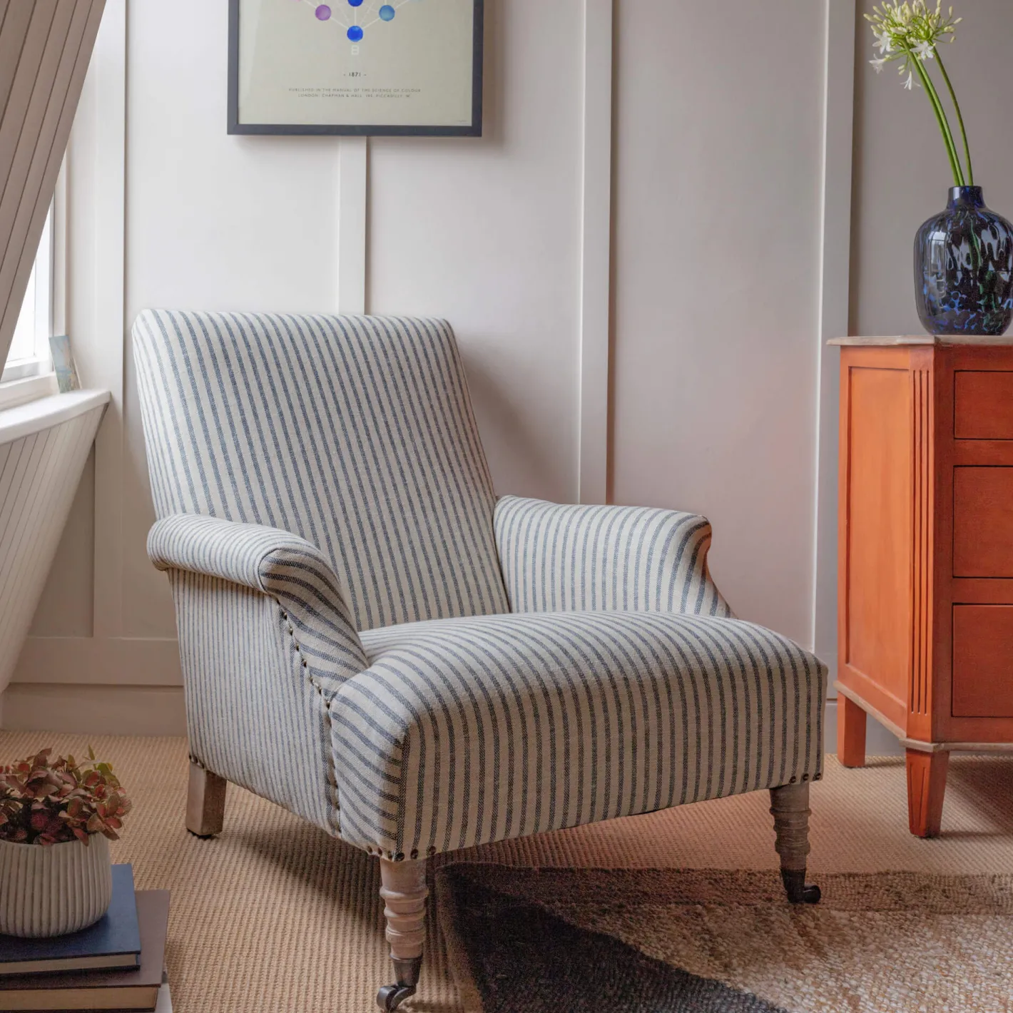 Graham & Green Armchairs<Avree Striped Linen Armchair
