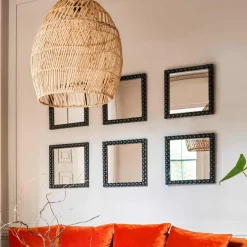 Graham & Green Wall Mirrors<Barnaby Black Square Wall Mirror