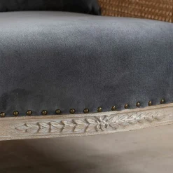Graham & Green Armchairs<Baylor Grey Velvet and Cane Armchair
