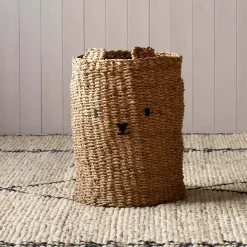 Graham & Green Laundry Baskets<Bear Woven Seagrass Basket